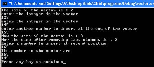 program output